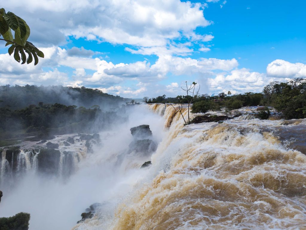 Water cascading through lush subtropical greenery along the Argentine upper circuit